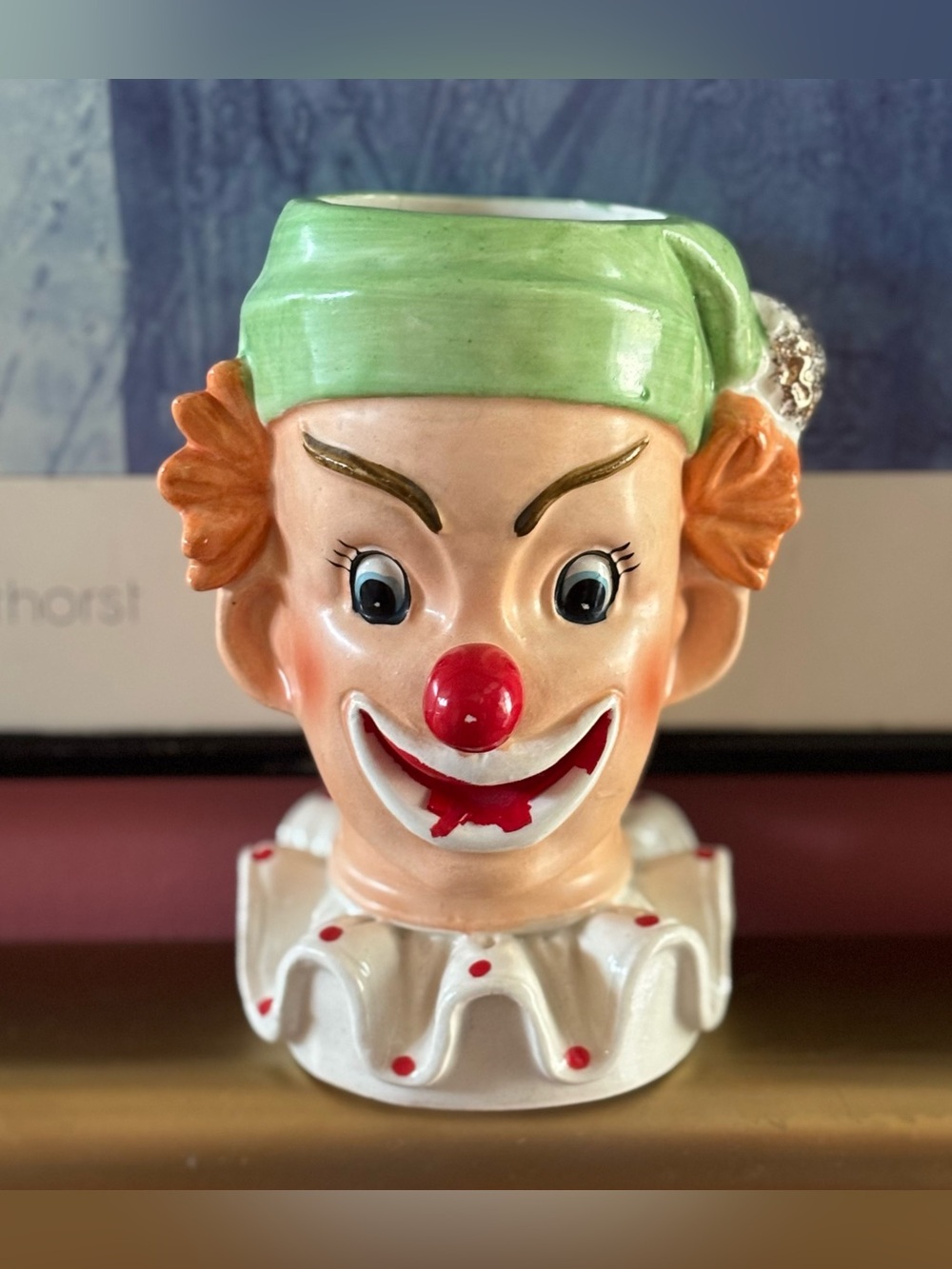 50's Napco Ceramic Clown Head Vase/Planter - Japan Ceramic Clown Collectible